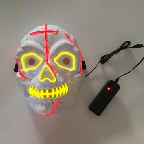 LED Glow Scary Halloween Skeleton Mask EL-Wire Mask Light Up Festival Cosplay Costume Supplies Party Mask mardi gras