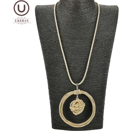 UKEBAY New Designer Handmade Luxury Necklaces Women Pendant Necklace Metal Jewlery Statement Necklace Party Clothes Accessories