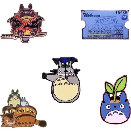 Japan Anime Totoro Enamel Pins Shirt Bag Badge Cartoon Animal Jewelry Gift