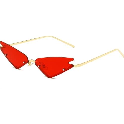 Brand Design Fashion Cat Eye Sunglasses Women Rimless Metal Sun glasses Lady UV400 Sunglass Shades Eyewear Oculos de sol