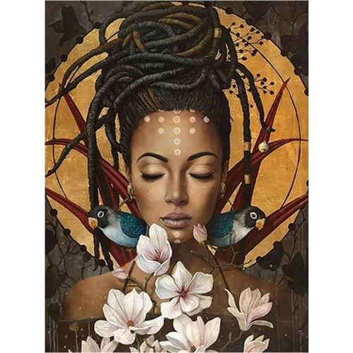 Woman Portrait Flower Bird Diamond Painting Round Full Drill Nouveaute DIY Mosaic Embroidery 5D Cross Stitch Character Pictures