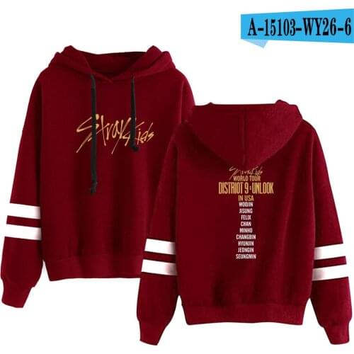 Hip Hop World Tour Stray Kids Kpop Women Hooded Pullover Long Sleeve High Quality Hoody Stray Kids Hoodies Harajuku Sweatshirts