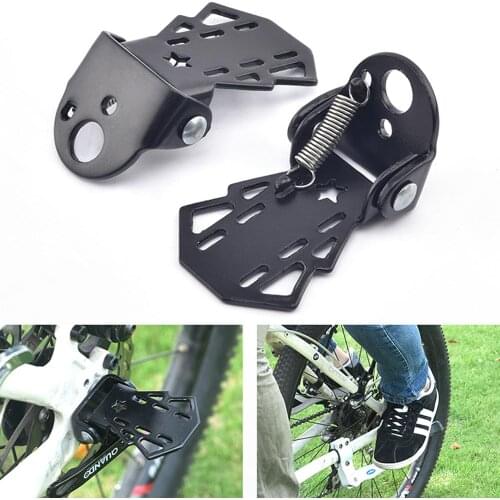 1Pair Steel Mountain Bike Rear Foot Pedal Thicken Bicycle Rear Folding Pedals Rear Platform Foot Feet Rest Pedal Stand