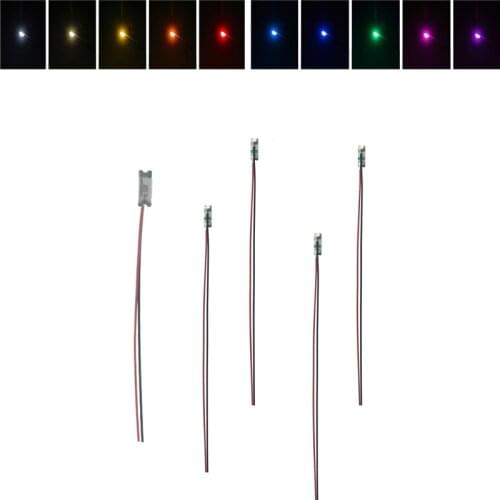 10pcs 3V 12V 1206 SMD LED HO N Scale Color Pre-soldered Micro Litz Wired Leads Light For Railway Train Layout Diorama