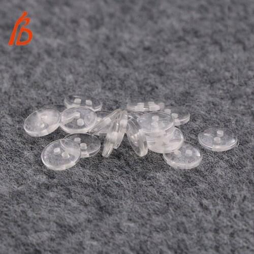 100pcs Resin two-hole transparent pad buckle bread buckle coat pad buckle DIY manual accessories transparent button