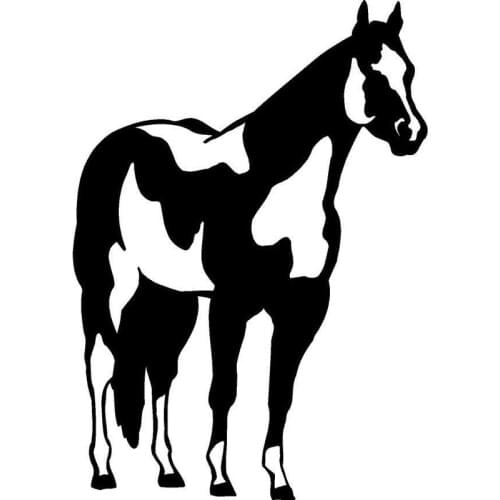 12.8cm*18cm Horse Standing Pony Colt Paint Musting Hay Grass Ranch Vinyl Decal Car Sticker Black/Silver S6-2779