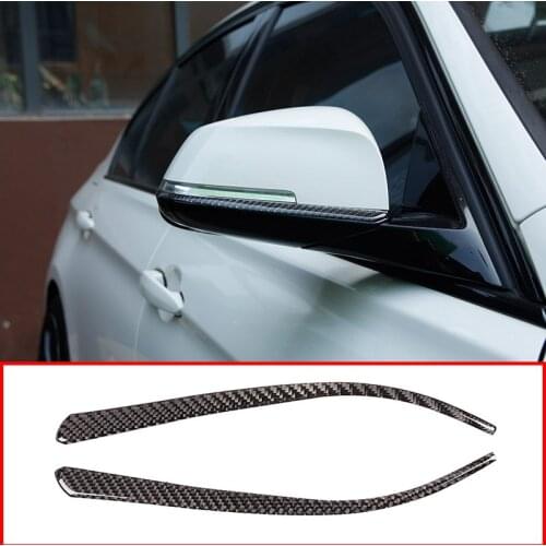 2 x Carbon Fiber Side Rearview Mirror Strips Trim For 3 4 Series GT F30 F33 F34 F35 2013-2019 Accessories