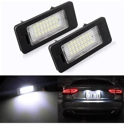 2 PCS License Plate Light Led Number Plate Holder Lamp No Error for Audi A1 A4 B8 A5 S5 A6 S6 A7 Q5 TT TTS 2D For VW Golf Jetta