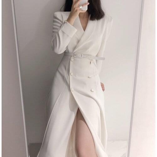 2021 New Spring Autumn Womens Trench Coat Korean Chic Windbreaker Female Overcoat Double Breasted Ladies Long Abrigos aq280