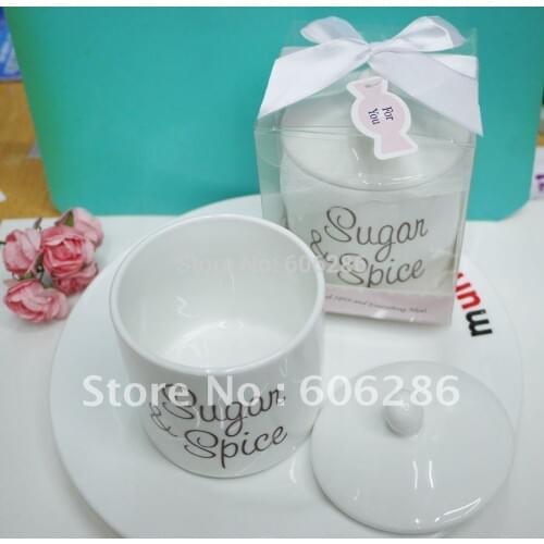 50pcs/lot Sugar & Spice Ceramic Sugar Bowl Event Party Supplies Wedding Favour souvenirs