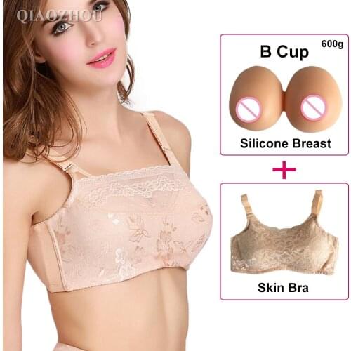 70 75 80 85 90 95 100 B cup realistic woman fake boobs hold by bra silicone breast forms for mastectomy man cosplay
