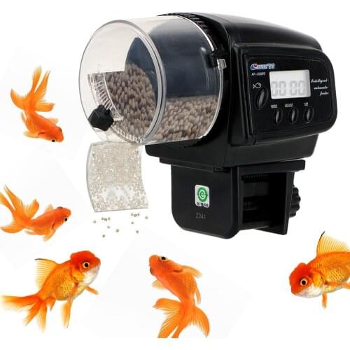 100ML Automatic Fish Feeder with Timer Feeding Dispenser Aquarium Fish Feeder for Aquarium Fish Tank Auto Feeders LCD Display