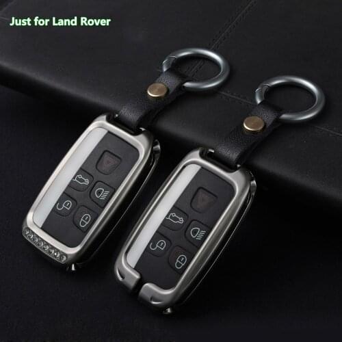 Car Key Holder Cover Case Shell Chain Protection Zinc Alloy With Car Key Ring For Land Rover discovery freelander Range Rover