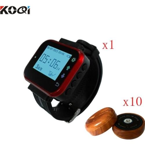 Wireless Customer Calling System Waiter Call To The Hospital Restaurant Wireless 1 Wristwatches + 10 Transmitter Buzzer Bell
