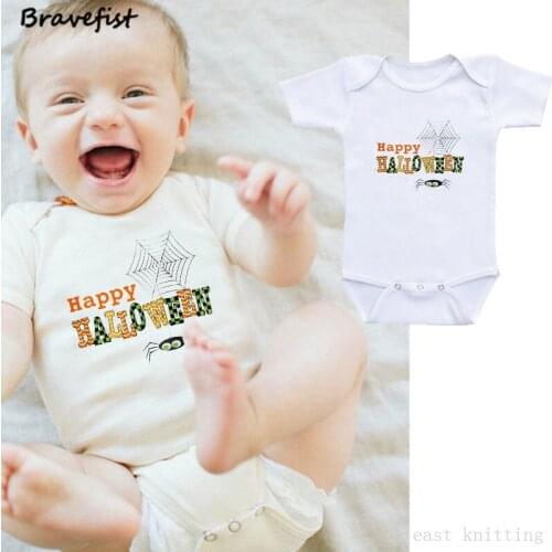 Happy HALLOWEEN Newborn Bodysuits Short Sleeve Infant Jumpsuits Cartoon Clothes For Boys Girls Outfits Summer Overalls