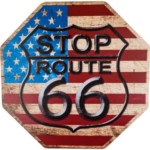 DL-Decor Signs Stop The Mother Road Route 66 Novelty Funny Metal Sign Octagon 12*12 inch