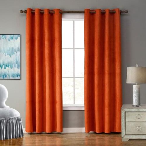 Europe Solid color Flannel curtains Bedroom plain curtain Suede fabric customize Ring Top soft Shading living room deco curtain