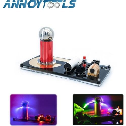 Super Mini Spark Gap Tesla Coil Artificial Lightning Generator Touchable High Efficiency Tesla Coil Magic Prop WH12