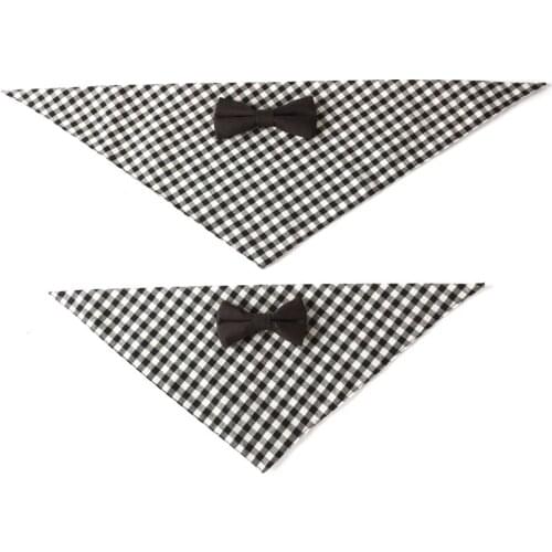 Pet Dog Cat Accessories Handsome Triangle Scarf SalivaTowel Bow Tie Black White Plaid Small Medium Large Dogs Puppy Pets Supplie