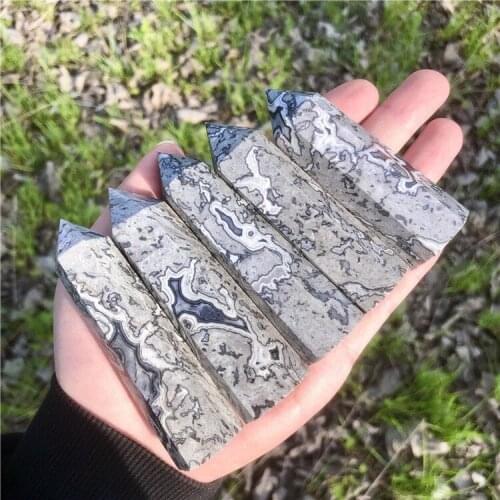 9cm Picasso Quartz Crystals Wand Point Natural Stones Minerals Gemstones Healing Reiki Gems Home Decorations 1pc