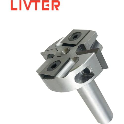 LIVTER Insert Mini Surfacing & Rabbeting Flycutter,Spoilboard 2+2 1-1/2" D 1/2 Shk Industrial Grade