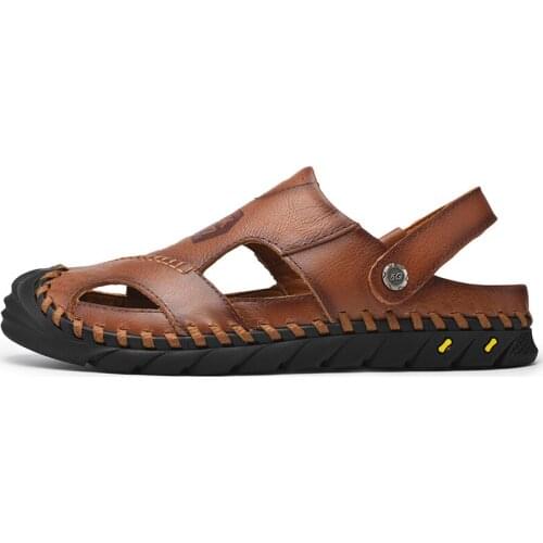 Cuire sandali playa man male 2019 sandals-men sandalle outdoor rubber casual safety homme masculina da for sandals leather en