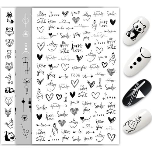 Hot Selling Nail Stickers Women Face Sketch Abstract Butterfly Image Sexy Girl Nail Art Decor Sliders Manicure Stickers for Nail