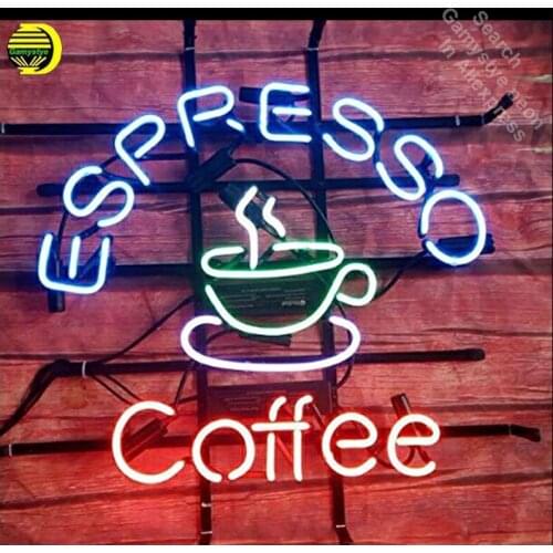 Espresso Coffee Neon Sign Neon Light Sign Glass Tube Quality Guarantee Handcraft neon lights vintage Lamps neon open sign 18x18