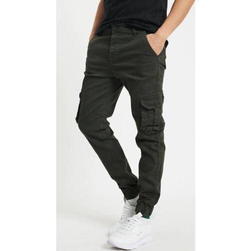 Slim Fit None Denim So Gusset Pocket, Button, Trotter Wheel Flexible Fabric Men 'S Cargo Pants