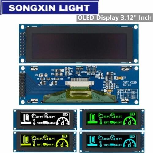 Real OLED Display 3.12" 256*64 25664 Dots Graphic LCD Module Display Screen LCM Screen SSD1322 Controller Support SPI