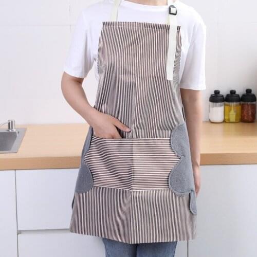 Thicken Brief Sleeveless Apron With Pocket Household Waterproof Oil-proof Kitchen Cooking Erasable Oxford Cloth Work Clothes New