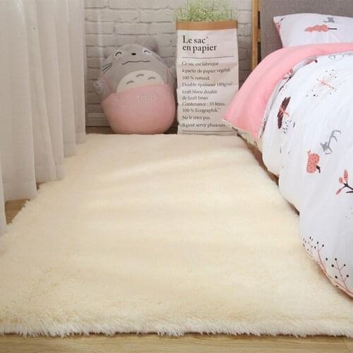 Plush Soft Shaggy Alfombras Carpet Faux Fur Area Rug Non-slip Floor Mats For Living Room Bedroom Home Decoration Supplies