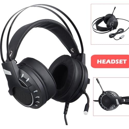 POHIKS 1pc USB Wired Professional Gaming Earphone RGB Backlight Surround Sound Headphone With Mic For PC Laptop