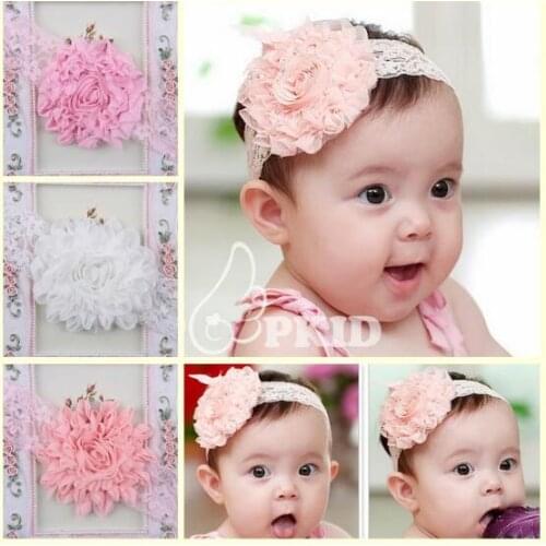 Lovely Baby Flower Bow Lace Headband Headwear Hair Band Girl Infant Toddler hair accessories children hair ornament YH506