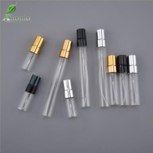 10PCS 3ml 5ml 10ml Travel Transparent Plastic Perfume Atomizer Mini Empty Spray Refillable Bottle Frosted Perfume Bottles S062C