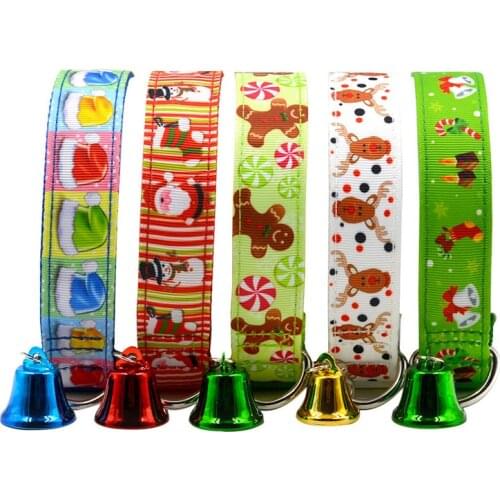 Xmas Dog Collar Red Snowman Collar Pet Christmas Collars Puppy Cat Adjustable Collar Leashes For Small Dogs Schnauzer S L