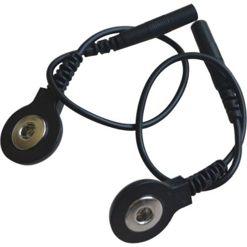 Replacement Electrode Tens Adapter Transit Lead Wire Connecting Cable Black Color Wire DC Head 2.0mm Snap 3.5mm For Tens Massage