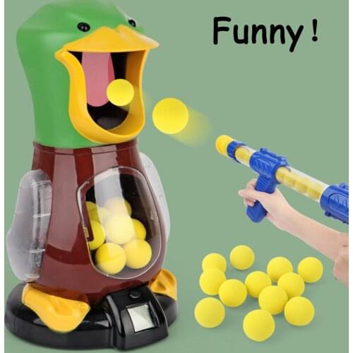 Brand New Childrens Air Powered Safety Soft Bullet Duck Hit Hungry Shooting Duck Electronic Game Target Bullet Kids Toy