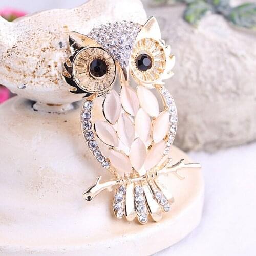Wedding Scarf Pin Up Buckle Brooches Big Owl Brooches For Wedding Vintage 5.7 * 3.2cm