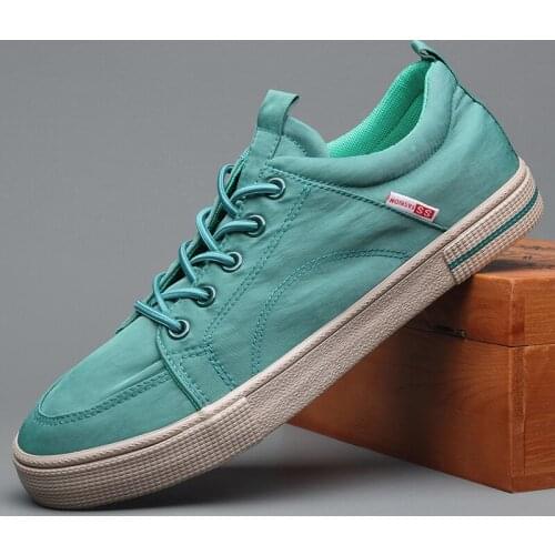 Spring High Quality Designer Fashion Men low canvas lace up Casual Shoes Trend Flats Solid Shoes A31-76