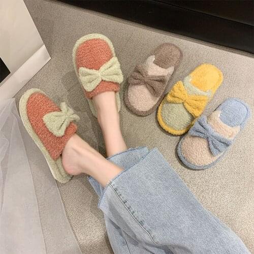 Winter Womens Slippers Home Warm Non-Slip Household Plush Cartoon Couples Soft Bottom Indoor women shoes