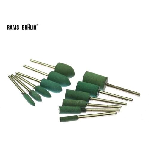 10 pcs Rubber Mounted Point Grinding Head for Mould Polishing Dremel Rotary Tools