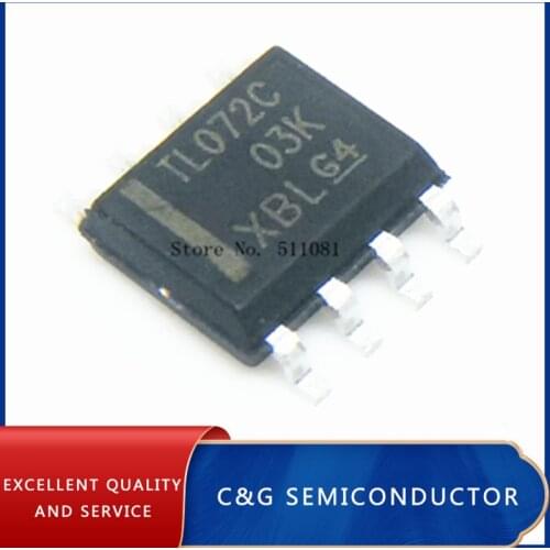 100PCS TL072CDR SOP-8 TL072CD TL072C TL072