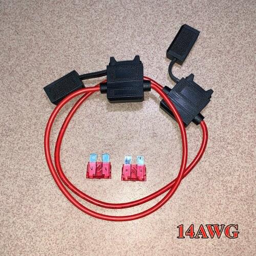 2 pcs/lot car fuse holder on wire 14 AWG, waterproof connector, fuse standard