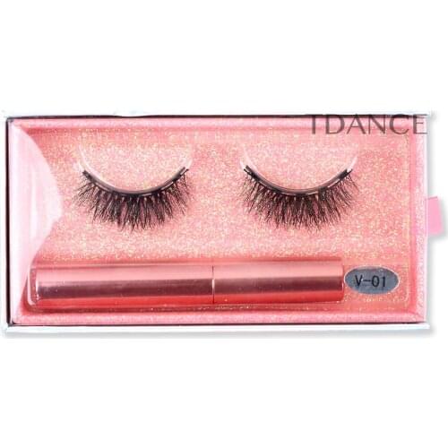 5 Sets/Lot 3D False Mink Magnetic Eyelash Eyeliner Set with Magnetic Tweezers Bulk Wholesale Natural Long Mink Eyelashes