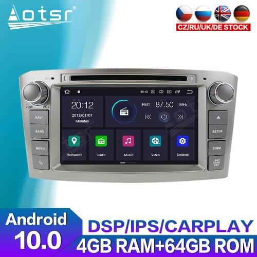 Android 10.0 Car Radio For Toyota Avensis T25 2003 - 2008 Multimedia DVD Video Player GPS Navigation Carplay Audio Unit Screen