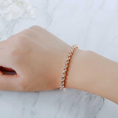 Fashion Luxury Crystal Zircon Chain Bracelet Couples Romantic Bracelet Women Charm Cuff Bangle Jewelry Gift