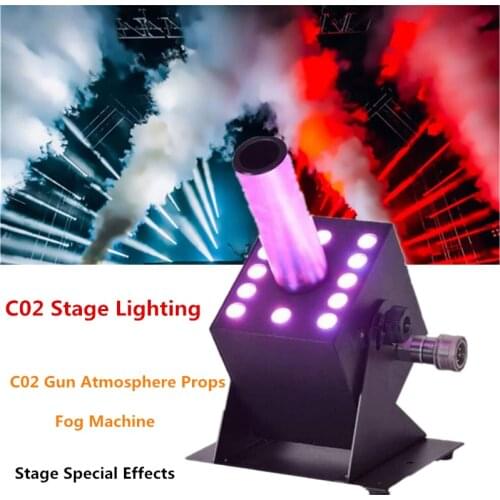 C02 Stage Lighting Equipment Fog Machine C02 Gun Atmosphere Props Dedicated 12pcs 3W RGB C02 Fog Machine Stage Special Effects