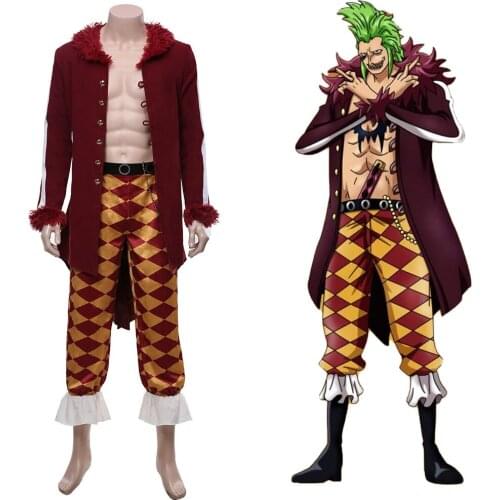 One Piece Cosplay Pirate Warriors 4 Bartolomeo Cosplay Costume Adult Coat Pants Outfit Full Suit Halloween Carnival Costumes