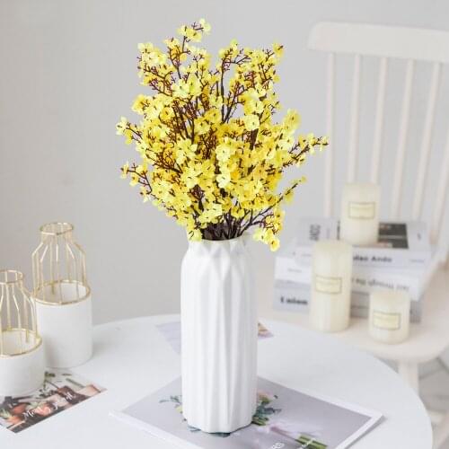 D Gypsophila Artificial Flowers White Branch High Quality Babies Breath Fake Flowers Long Bouquet Home Wedding Decoration Autumn
